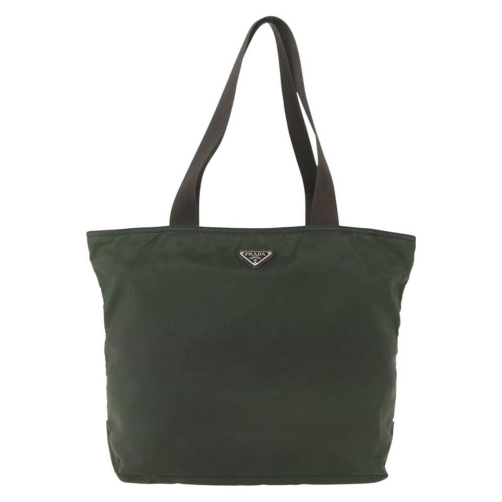 Prada Vintage Zip Tote Tessuto Khaki Nylon Tote Bag Bag